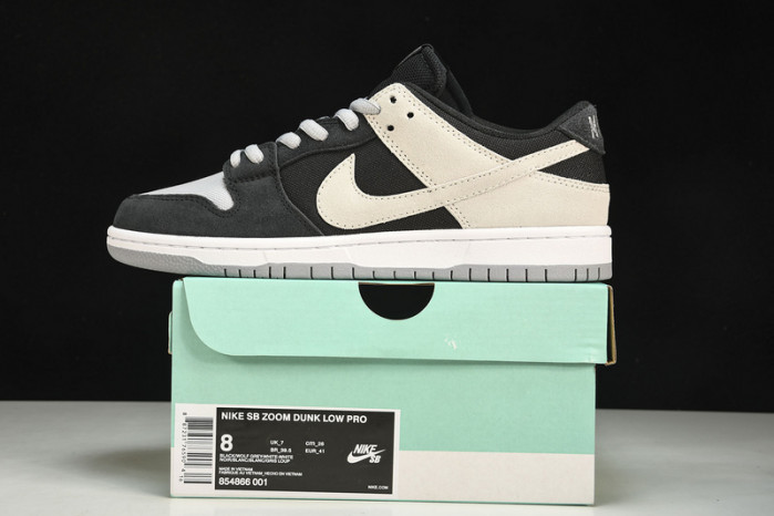 sb zoom dunk low pro black wolf grey white 854866-001