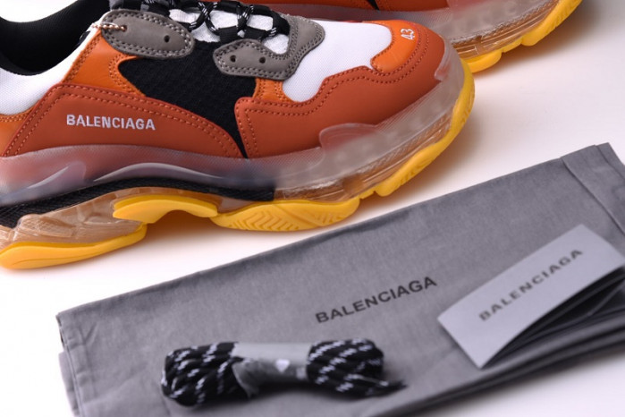 bl triple s trainers clear sole orange black 541624 w09e1 1766