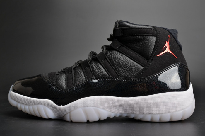 jordan 11 retro bp "72-10" black mens 378037-002